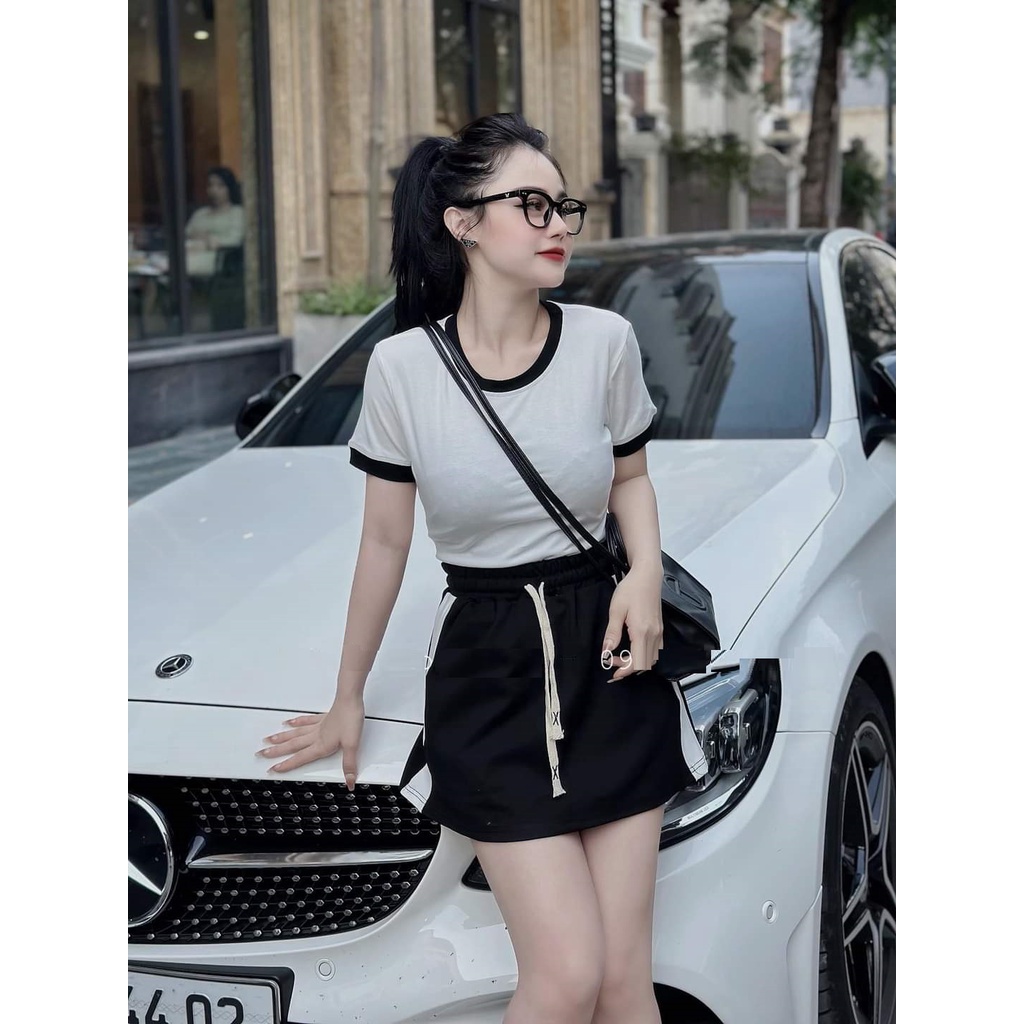 Váy Ngắn Sọc - Áo Thun Gân HOT - BT Fashion   +