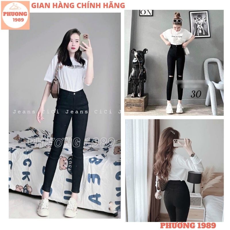 Quần kaki đen dài co giãn nâng mông, Quần tregging nữ cạp cao dài dáng thun ôm bó legging skinny vải giữ nhiệt - 1989