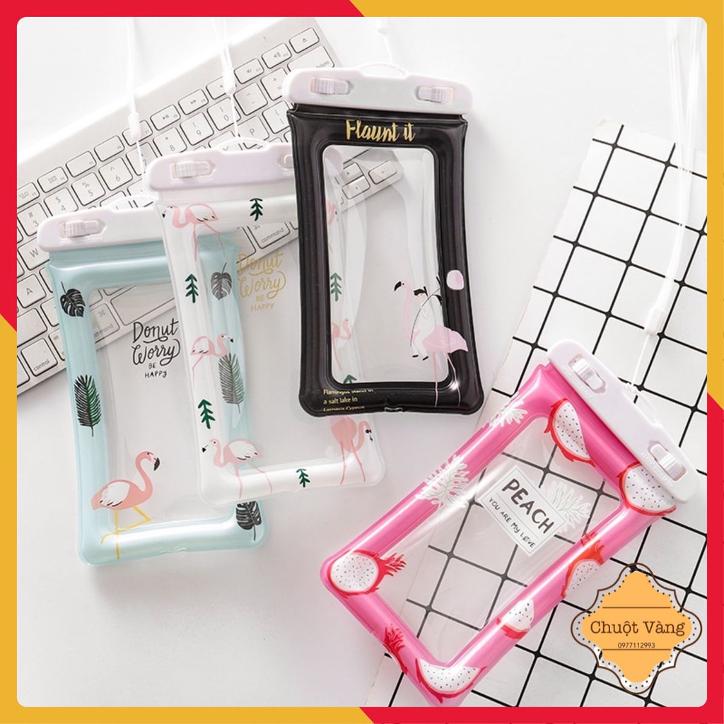 Túi bao chống nước  đựng điện thoại đi du lịch có Khoá Zip và phao nổi tiện lợi