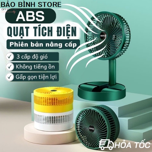 Quạt Super Fan Tích Điện Mini Gập Gọn Để Bàn 3 Cấp Độ Gió Siêu Mát Siêu Tiện Lợi