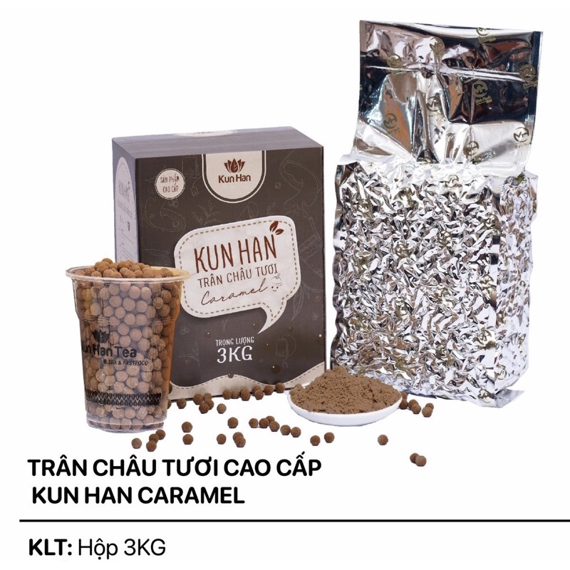 Trân châu tươi Caramel Kun Han Bịch 3kg