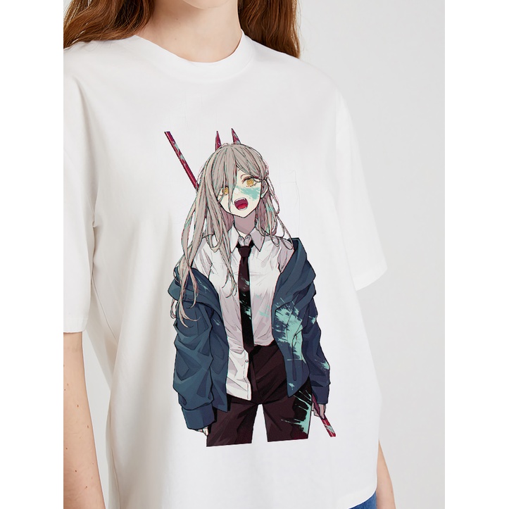 Áo Thun In Hình Waifu Power Chainsaw Man Unisex Nam Nữ