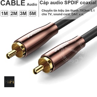Dây spdif 75ohm ugreen av155 1 và 2 mét - digital coaxial audio cable