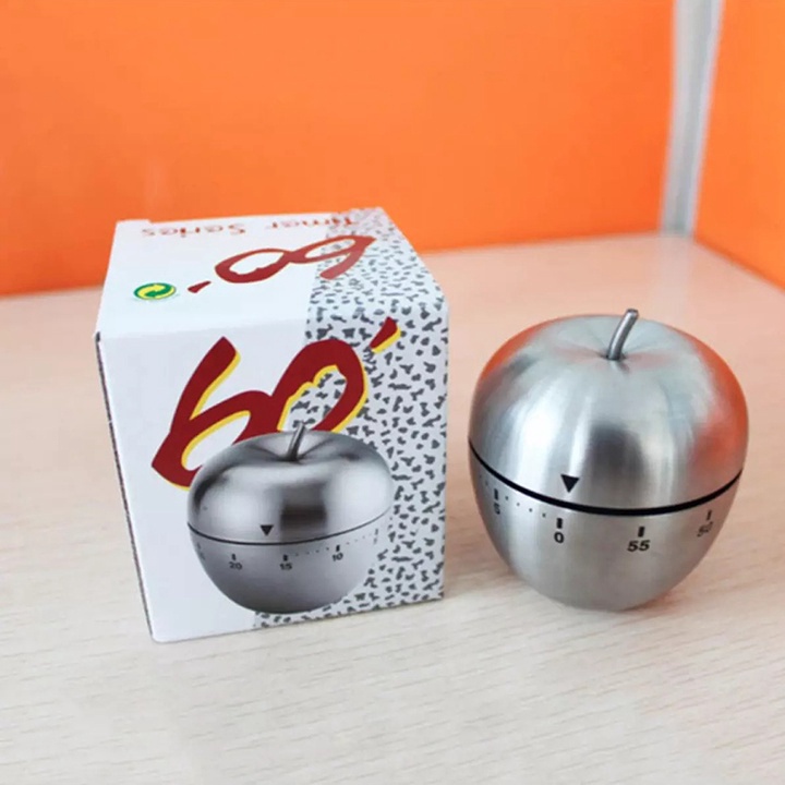 Đồng hồ hẹn giờ Pomodoro kim loại hình quả táo .