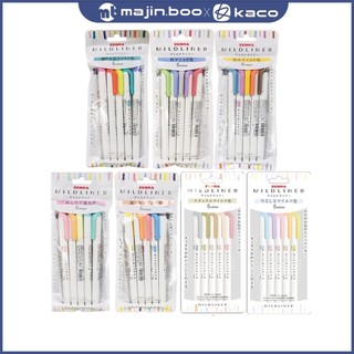 Bút đánh dấu 2 đầu highlight Zebra Mildliner, Set 5 bút