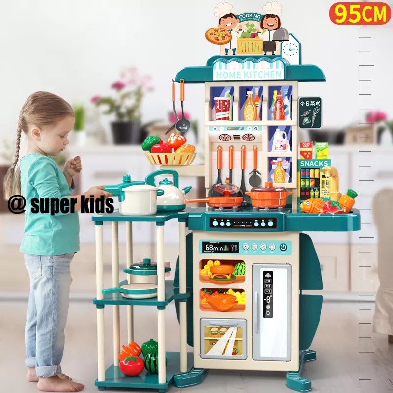 SUPER KIDS đồ chơi Bộ Đồ Chơi Nấu Ăn Nhà Bếp Dành Cho Trẻ Em 95cm nhà bếp đồ chơi