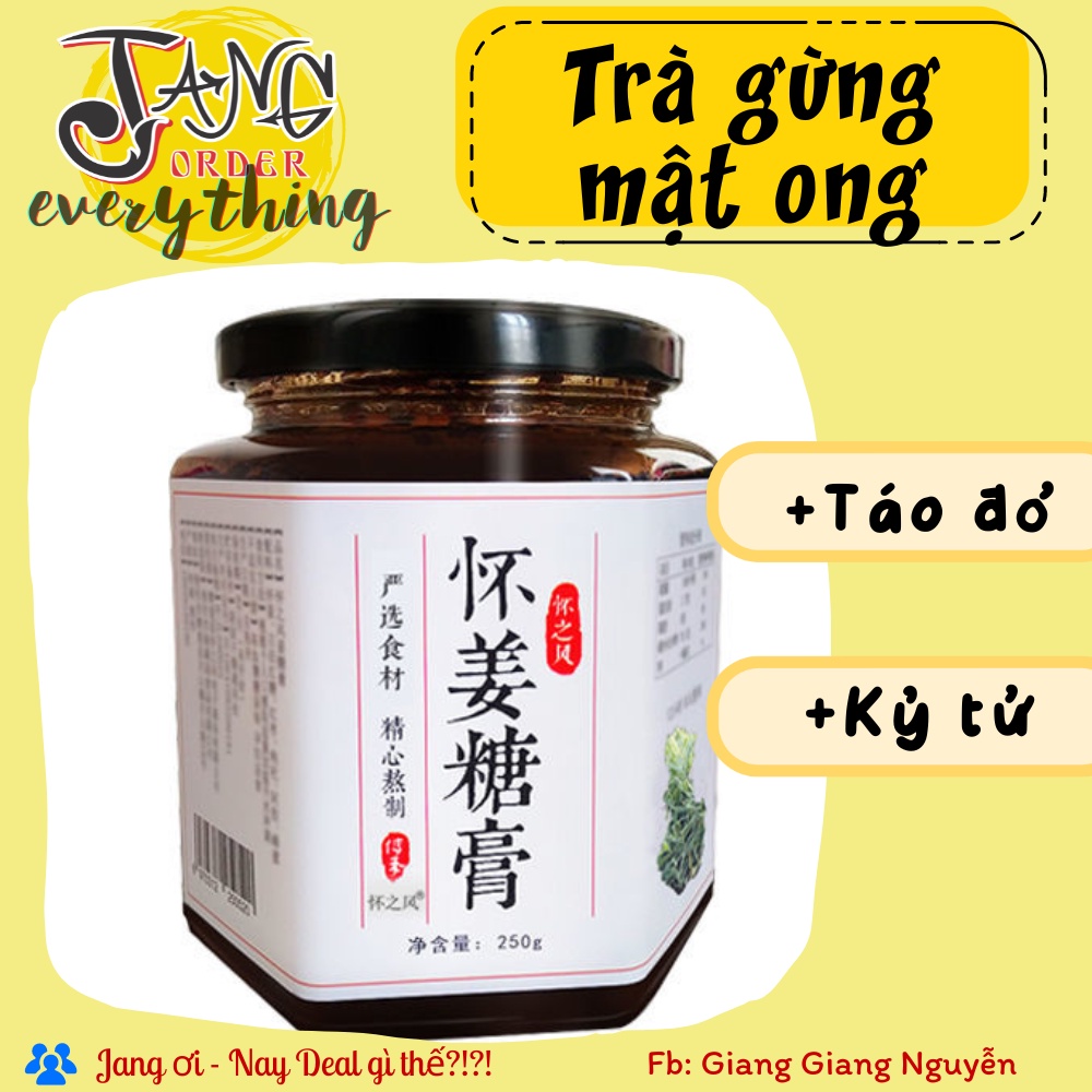 Trà gừng + táo đỏ + Kỷ tử ngâm mật ong