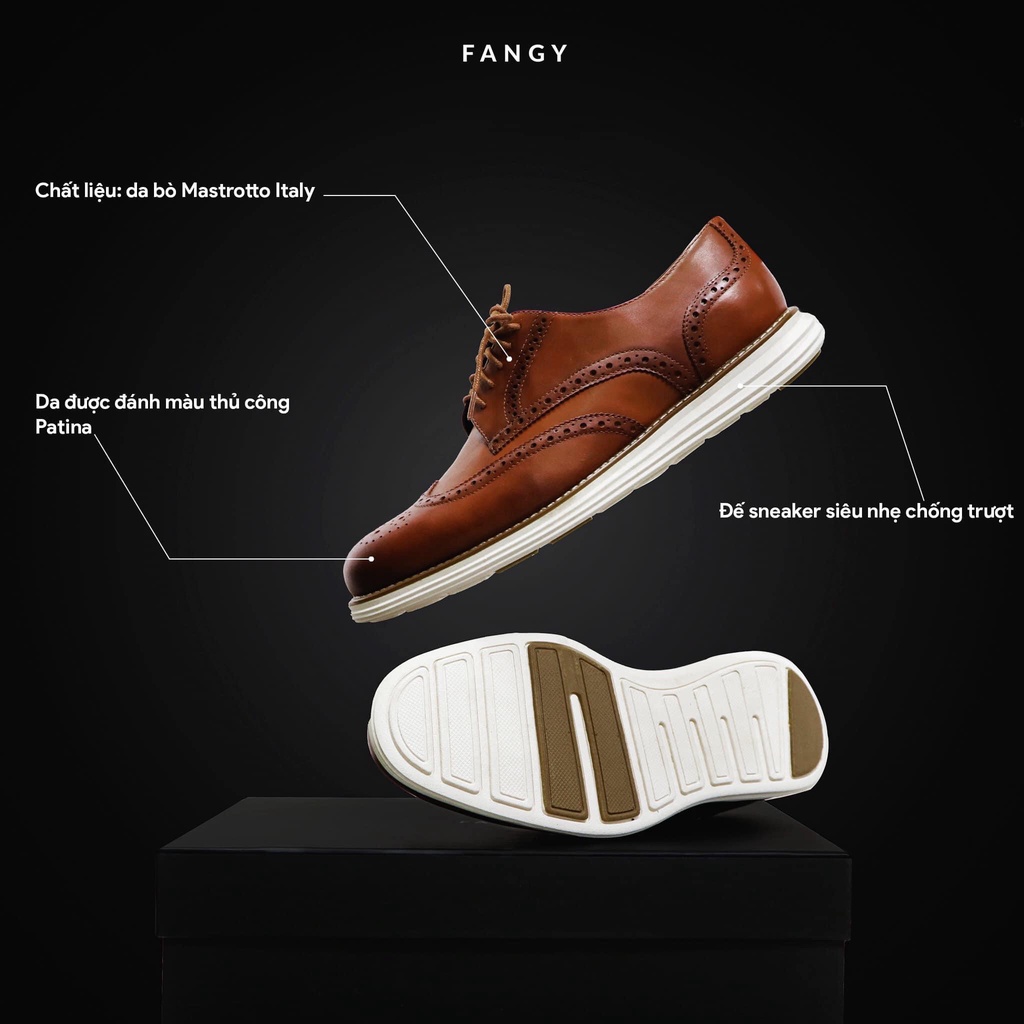 Giày da FANGY - The Modern Wingtips Sneakers - Nâu