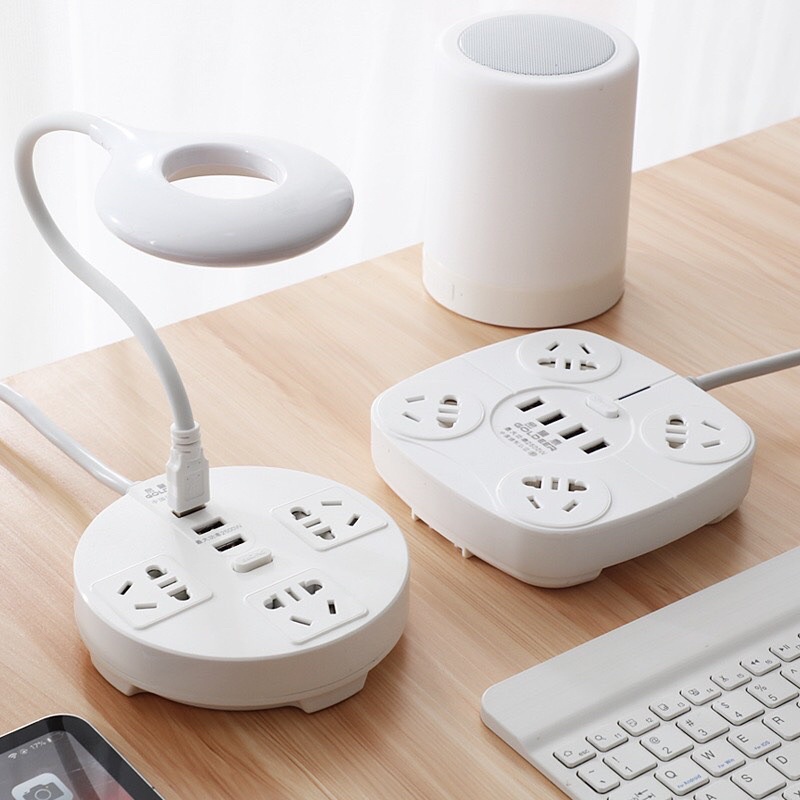 Ổ cắm thông mình kèm đèn học, đèn ngủ để bàn có sạc USB đa năng Ráp công suất 2.5W DC 5V tiện lợi tiết kiệm điện năng