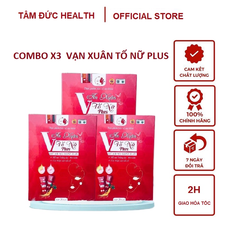 Collagen Vạn Xuân Tố Nữ Plus TM Pharma giúp giảm lão hoá, hỗ trợ làm đẹp da, mờ nám