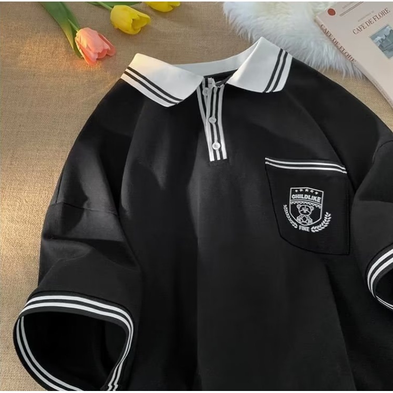 Áo Thun Polo Ngắn Tay Dáng Rộng Thời Trang Hàn Quốc Dành Cho Nam áo polo nam form rộng áo polo nữ áo polo nam trắng polo unisex áo polo nam đẹp
