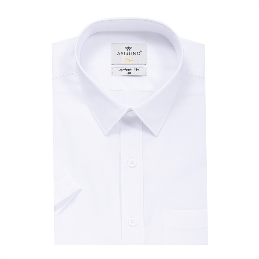 [MẪU MỚI] Áo sơ mi nam ngắn tay ARISTINO màu trắng phom suông, chất liệu mềm mại tự nhiên - ASSR22