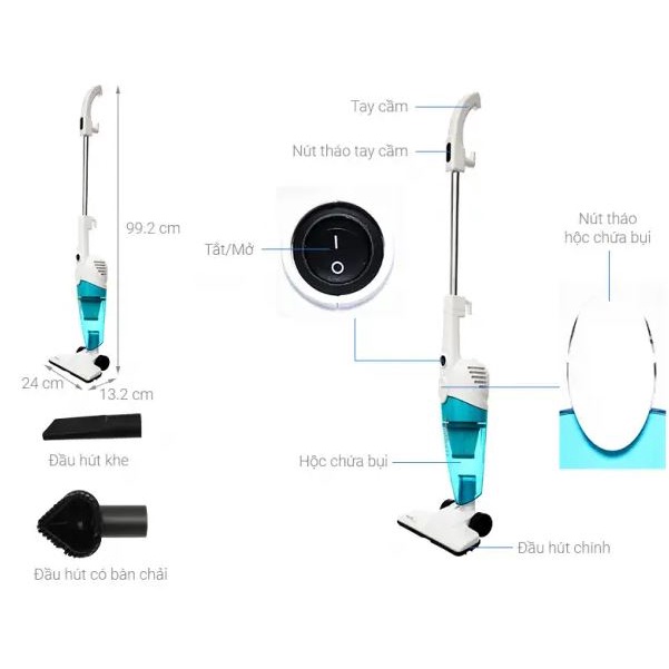 Máy hút bụi cầm tay Deerma DX118C- Chính Hãng bảo hành 12 tháng