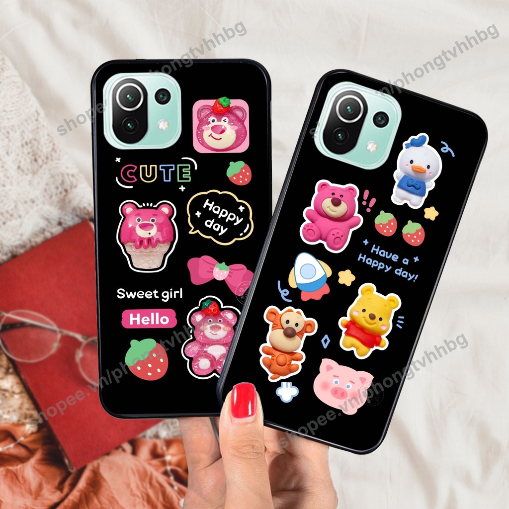 Ốp lưng Xiaomi Mi 11 / Mi 11 Lite 5g / Mi 11 Lite 5g NE GẤU DÂU chi bi hoạt hình cute siêu rẻ