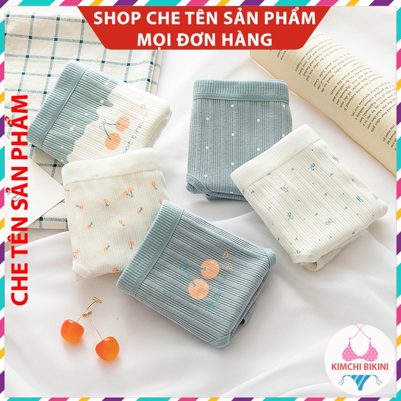 Set 10 quần lót nữ cotton cạp to vải mềm KIMCHIBIKINI Combo 10 quần nót nữ dễ thương chống viêm QL039