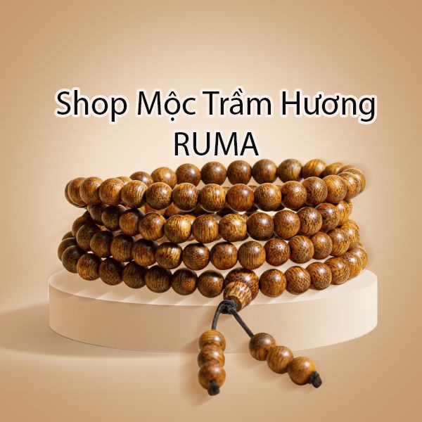 Vòng Tay Trầm Hương 108 Hạt Tặng Kèm Hộp Gấm