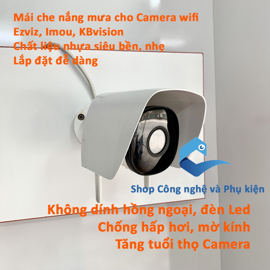Mái che mưa che nắng chống nước bằng nhựa abs độ bền cao cho camera wifi ngoài trời Ezviz Imou KBvison