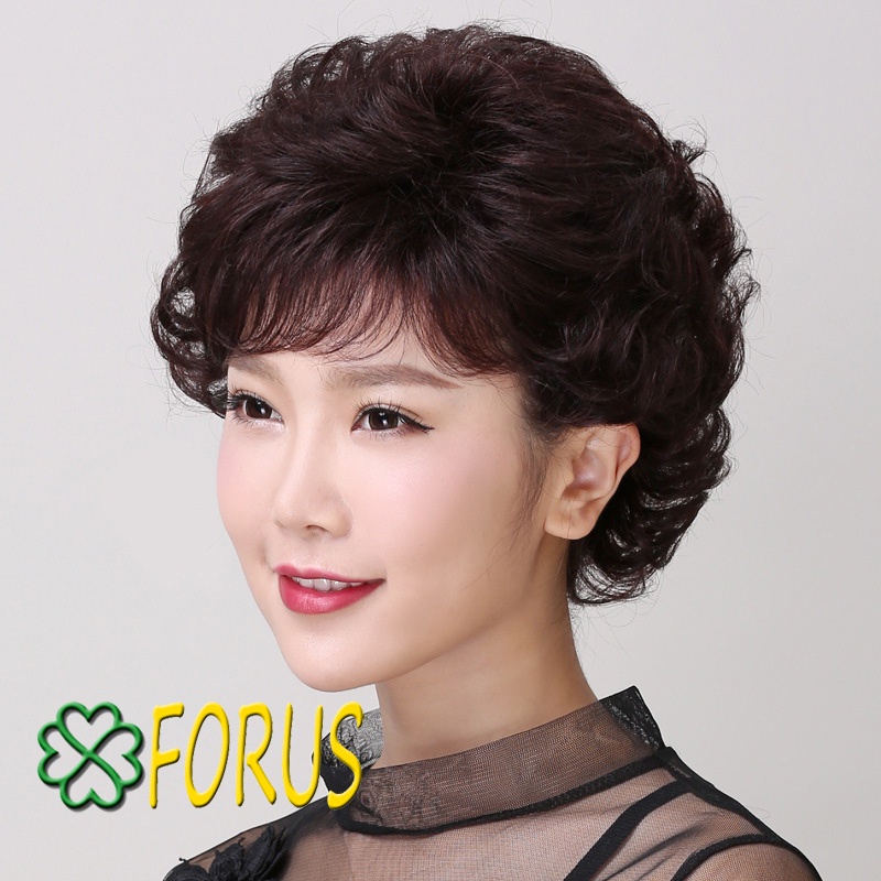 Tóc giả nữ ngắn trung niên L002💖FREESHIP💖 tặng lưới chụp tóc trung niên nữ ngắn, tóc nguyên đầu trung niên Sỉ 120k