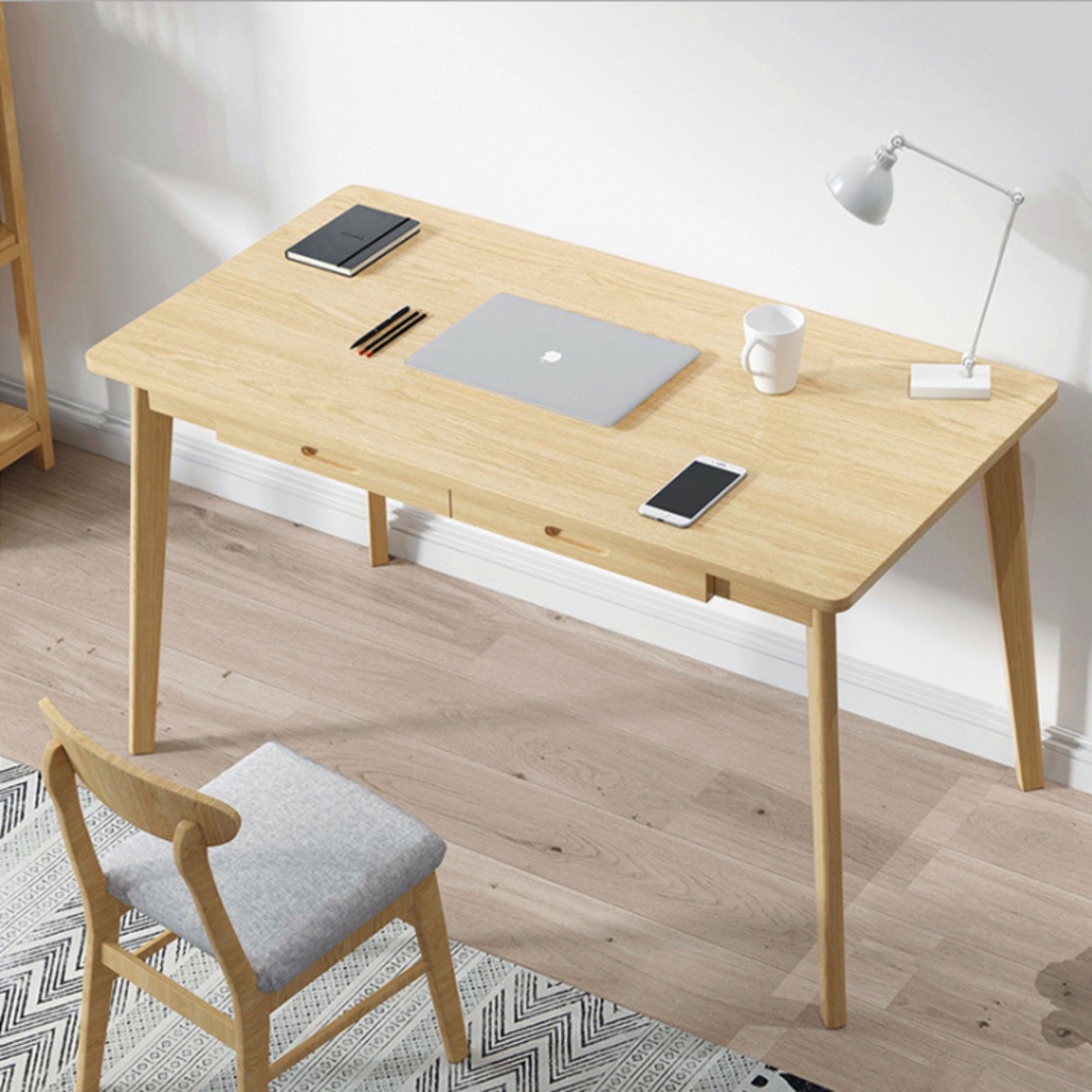 Bàn Làm Việc Có Ngăn Kéo AMYLY Bàn Học Sinh Viên Chất Liệu Gỗ MDF Màu Trắng Vàng Nâu Kích Thước D120*R55*C72cm | BigBuy360 - bigbuy360.vn