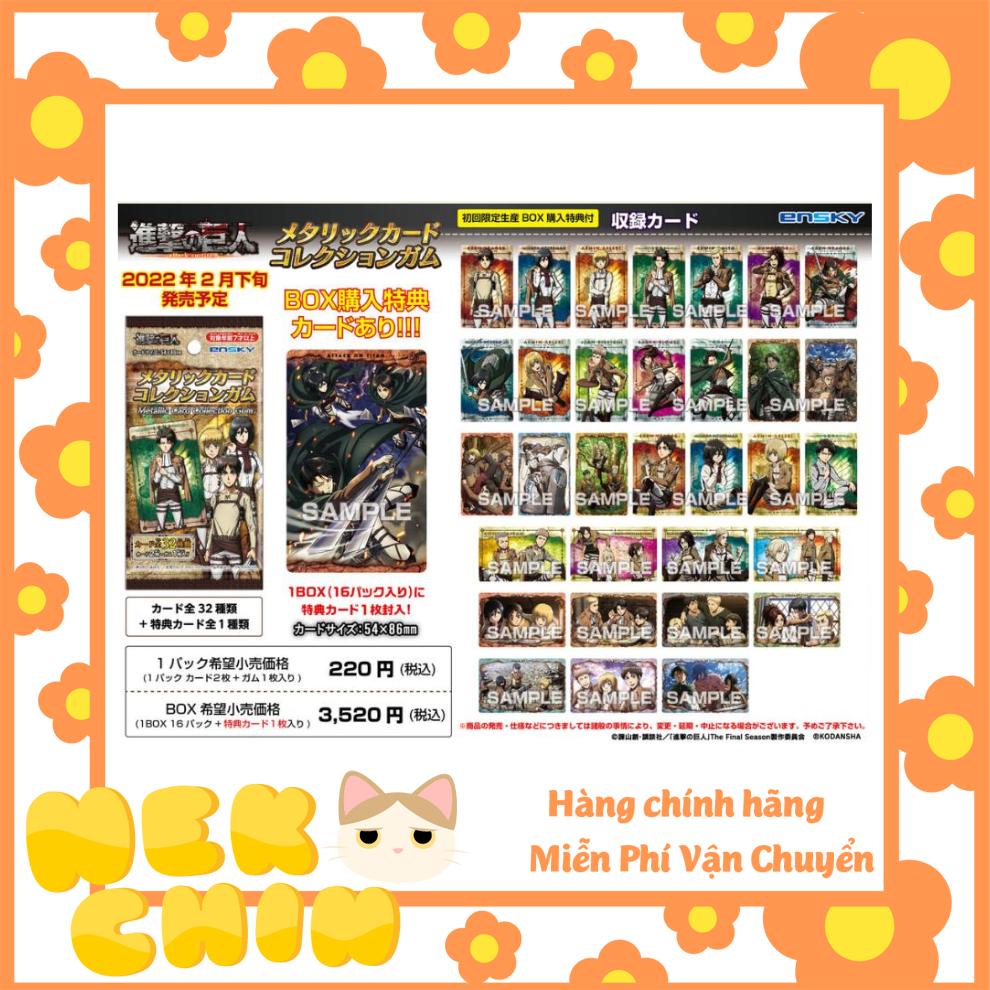 Thẻ metallic nhân phẩm Attack on Titan (2 thẻ)
