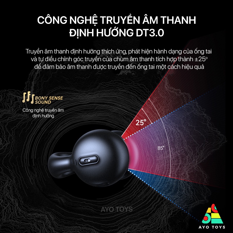Tai Nghe Không Dây Bluetooth Kinyo i20, Dẫn Truyền Âm Qua Xương Có Micro - Thiết Kế Sáng Tạo - Pin Lên Đến 50h