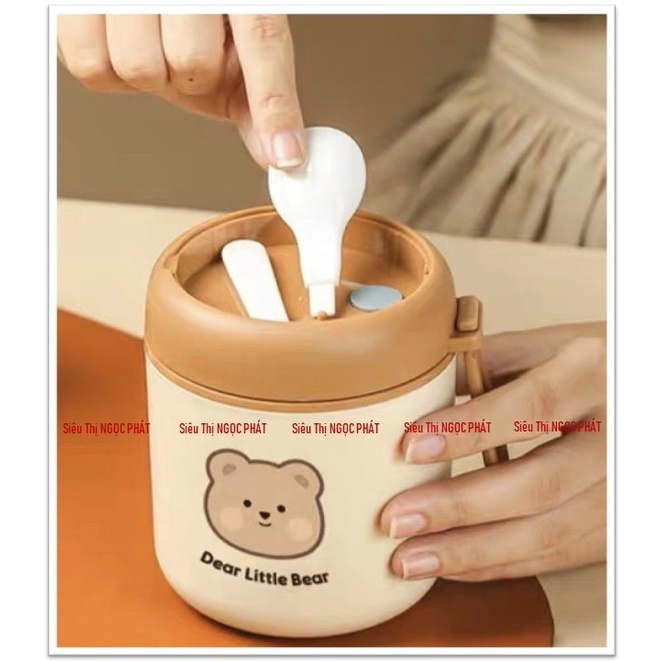 𝗨̉ 𝗰𝗵𝗮́𝗼 𝗴𝗶𝘂̛̃ 𝗻𝗵𝗶𝗲̣̂𝘁 𝗗𝗘𝗔𝗥 𝗟𝗜𝗧𝗧𝗟𝗘 𝗕𝗘𝗔𝗥+ Muỗng + Túi giữ nhiệt