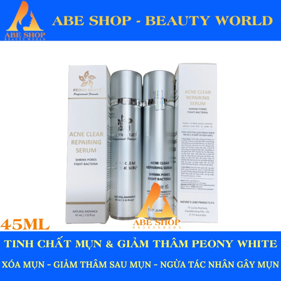 TINH CHẤT MỤN PEONY WHITE - ACNE CLEAR REPAIRING SERUM - GIẢM MỤN - SE KHÍT LỖ CHÂN LÔNG 45ml