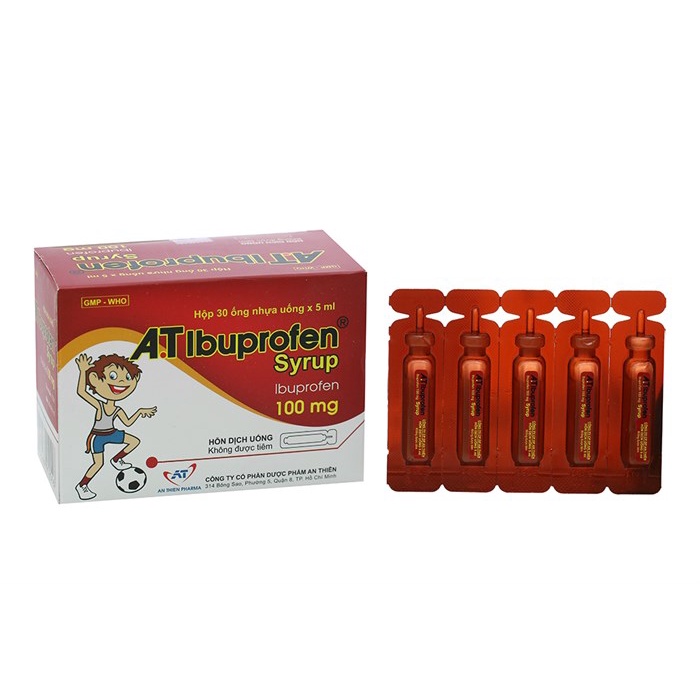 A.T Ibuprofen 100mg hộp 30 ống x 5ml An Thiên