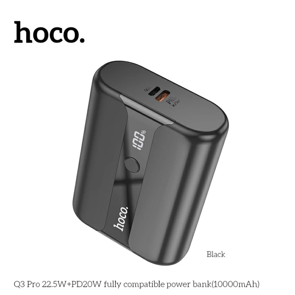 Sạc Dự Phòng Hoco Q3 Pro 10000 mAh, Bền, USB 3.0 + PD 20W + % Pin