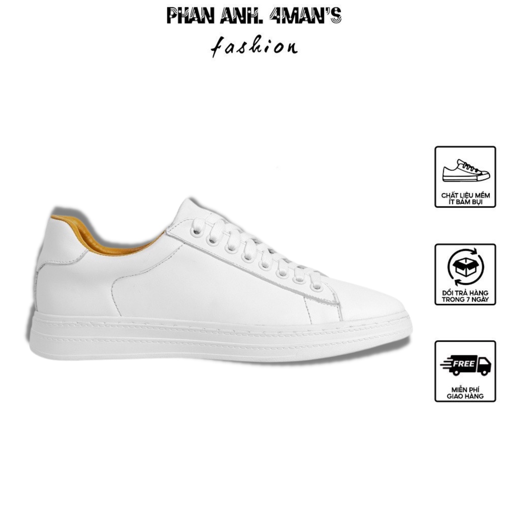 Giày thể thao nam sneaker Phananh.4mans chất liệu da Bò Napan   bảo hành 24 tháng tặng kèm tất 4ML-G39