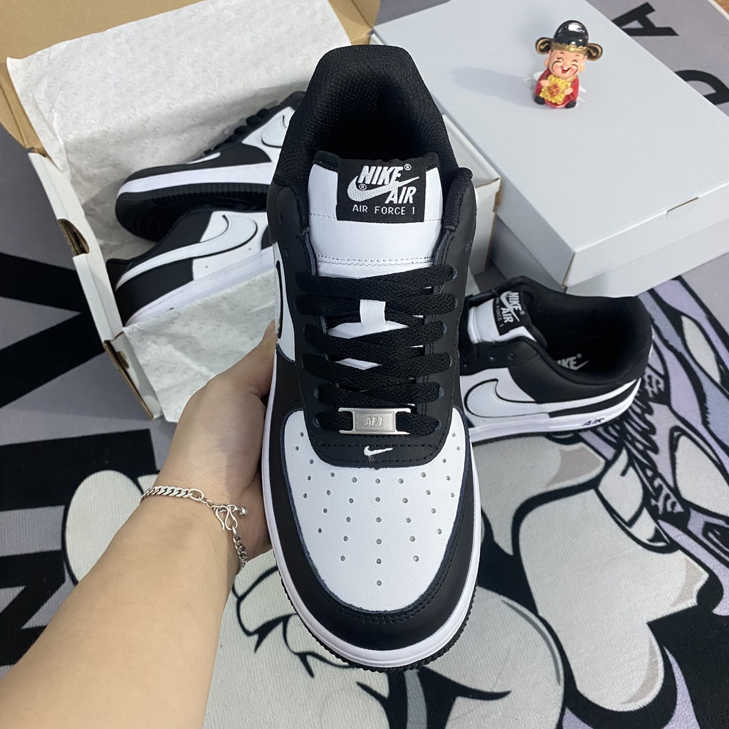 Giày Sneaker AF.1 T.U Big.Bang Dây Thừng- Af Panda Đen Trắng Hot 2023, Giày Thể Thao AF Thừng - Af Panda Móc Trắng Sc