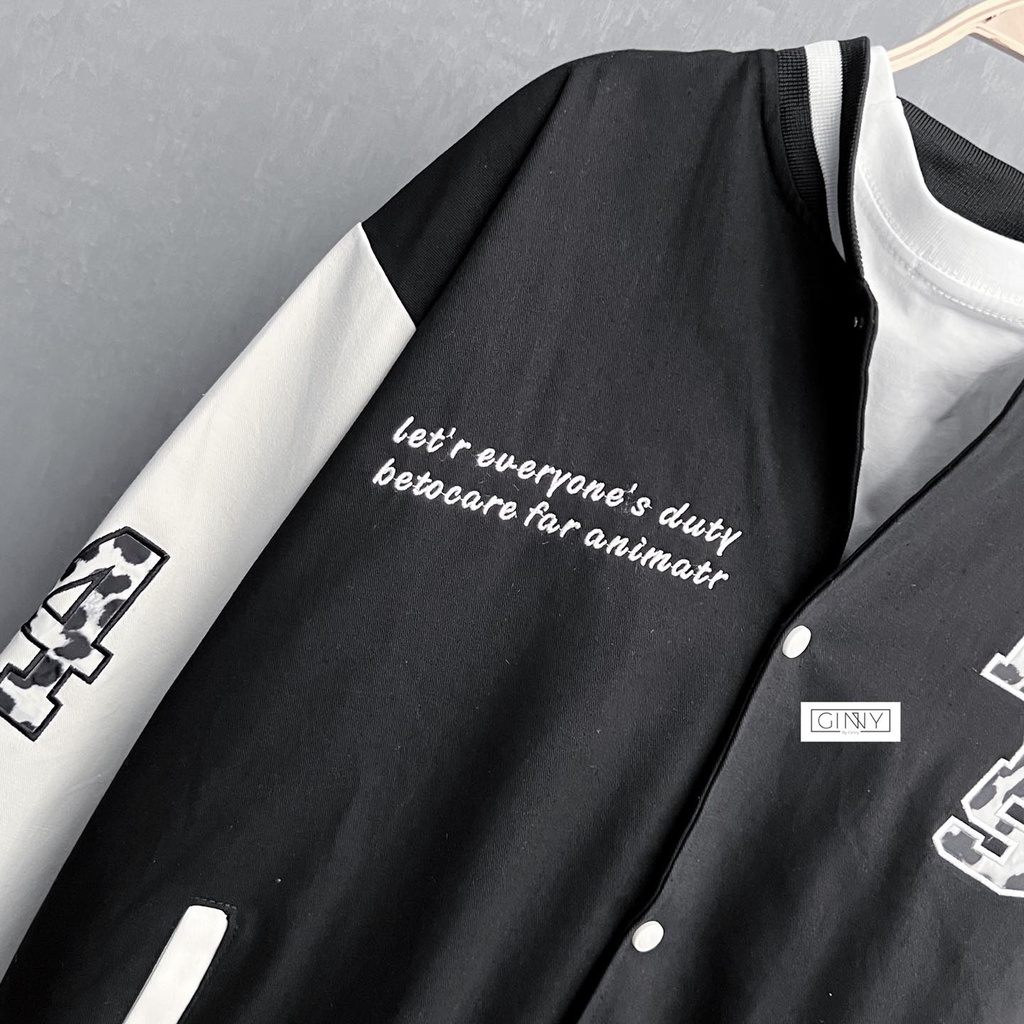 Áo khoác kaki Varsity YBYS TK-022 Trendy Dạo Phố Unisex Ngầu Chất By Ginny | GinHouse Shop