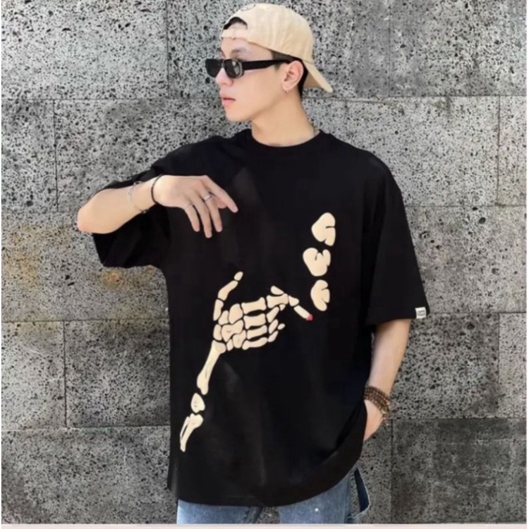 ÁO PHÔNG SMOKED QUẢNG CHÂU. ÁO THUN NAM NỮ HÌNH XƯƠNG BÀN TAY SMODKER