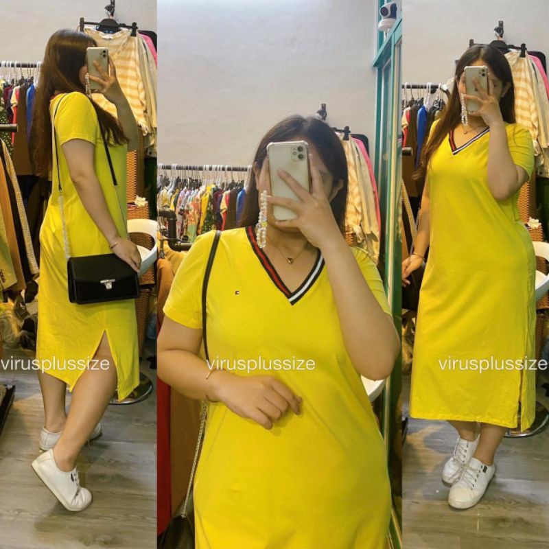 [virusplussize]Đầm Midi Tommy bigsize
