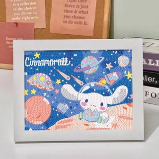 [KÈM KHUNG] Bộ tranh đính đá 5D tự làm DIY size 23x18cm hoạt hình Cinnamoroll Kuromi Melody dễ thương