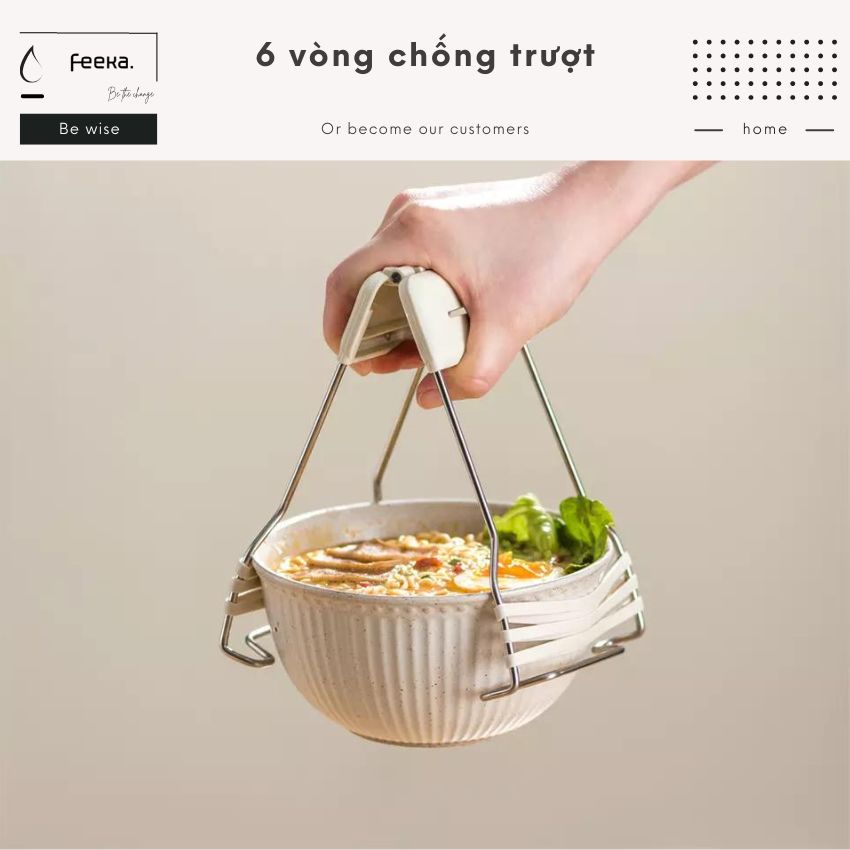 Kẹp gắp đồ nóng đa năng chống trượt cao cấp, dụng cụ gắp đồ nóng - bát - đĩa mọi kích cỡ