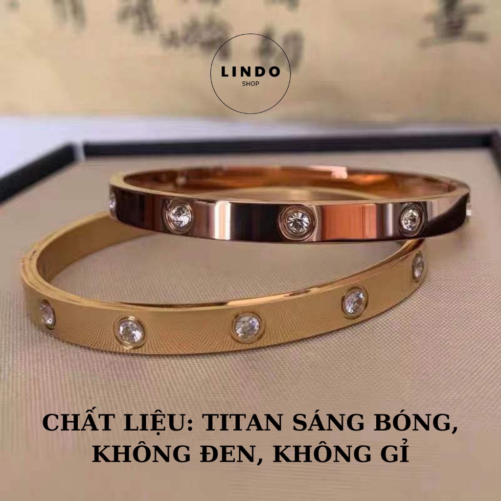 Vòng tay Titan LINDO - Vòng tay không đen, không gỉ, hình Ovan, màu vàng, bạc, vàng hồng, có size