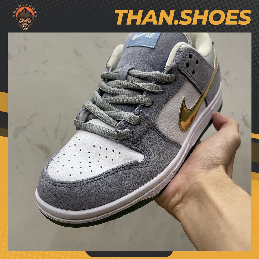 Giày SB Dunk Low Sean Cliver Holiday Special, SB Xanh Móc Vàng - Than.Shoes