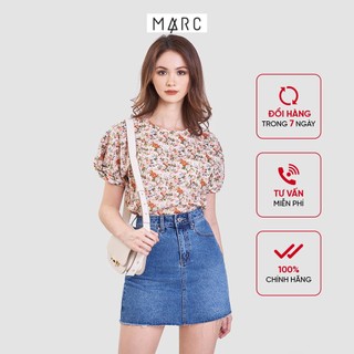 Áo nữ MARC FASHION form hộp tay liền nhấn xoắn vải CBSH023321