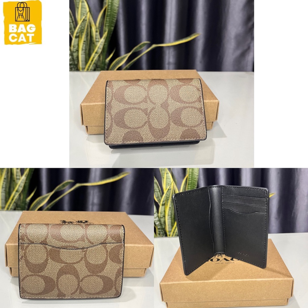 Sẵn hàng Ví đựng thẻ  Mini COACH CARD HOLDER ,kèm hộp làm quà tặng