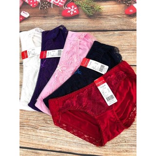 Combo 10 quần lót nữ cotton trơn pha ren cao cấp mềm mịn mát vn12