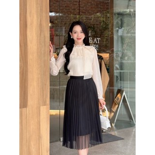 Áo sơ mi tơ bèo cổ ( ảnh thật + video)