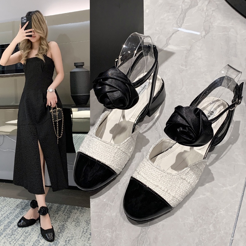 ❤️Giày Cao Gót Hở Ngón Đính Nơ Xinh Xắn Thời Trang Cao Cấp Cho Nữ