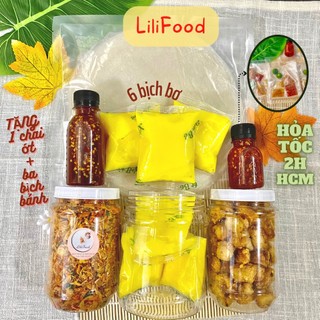 Combo bánh tráng phơi sương siêu bơ siêu béo+muối tép hành phi siêu ngon+tóp mỡ rim mắm tỏi+sốt tắc-lilifood.
