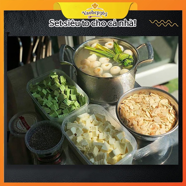 Sét Nguyên Liệu Làm Chè Khúc Bạch Long Nhãn Thạch 3 vị