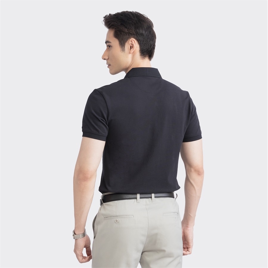 Áo thun polo nam Aristino APS064S3 ngắn tay cổ bẻ dáng slim fit ôm nhẹ màu đen 1 in be 141 in xanh cổ vịt 21 vải cotton