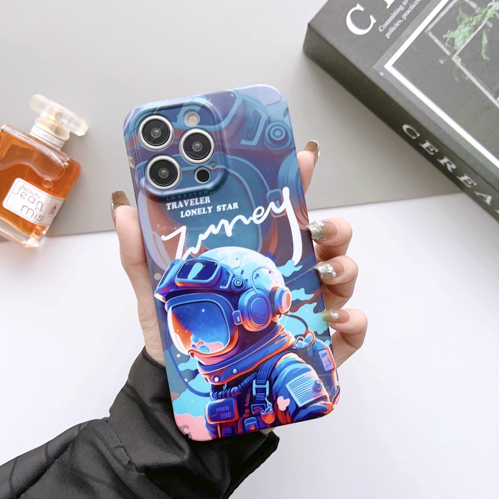 Ốp Điện Thoại PC Cứng Chống Sốc In Hình Phi Hành Gia Cho iPhone 14 13 12 11 Pro X / XS Max XR 7 8 plus