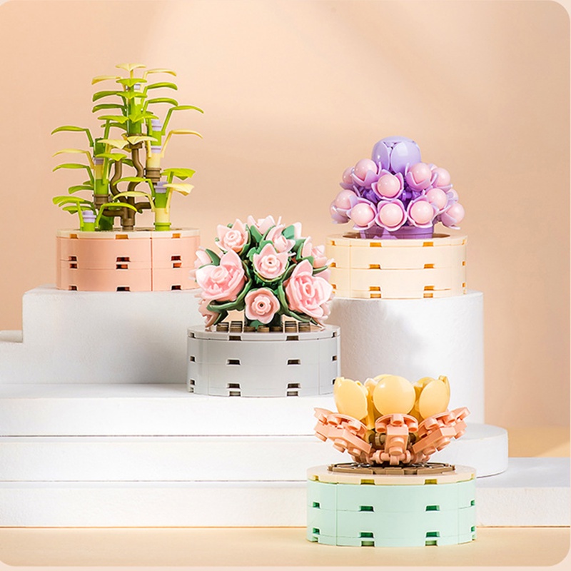 Bộ đồ chơi lắp ráp nhà hoa hồng dễ thương cho bé