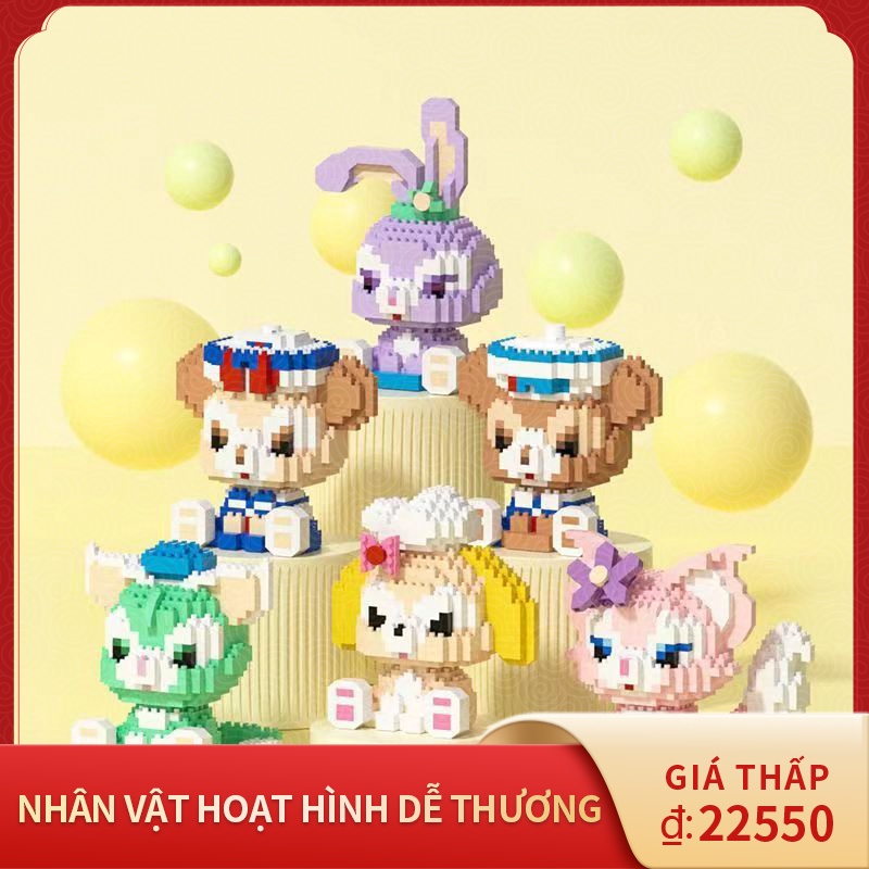 Khối xây dựng Disney-Bộ mô hình lắp ráp-Động vật hoạt hình dễ thương-Hiệu ứng 3D-Lina Bel