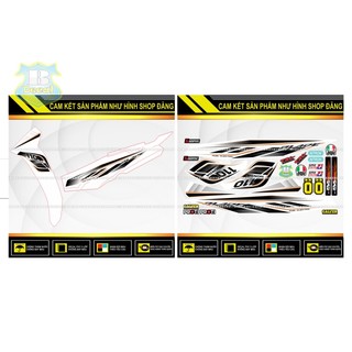 TEM RỜI WAVE BLADE 110 CHẾ DÁN XE TRẮNG